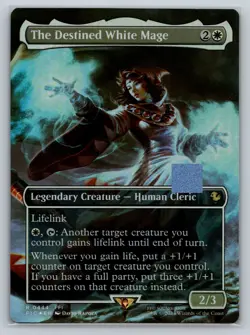 The Destined White Mage (Borderless) Commander: Final Fantasy Foil - Image 1