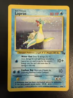 Pokemon TCG Lapras Fossil 10/62 Holo 1999-2000 Wizards Base Set Copyright... - Image 1