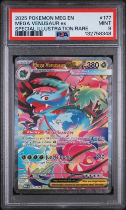 Pokemon 2025 Mega Venusaur ex 177/132 Special Illustration Rare Holo PSA 9 - Image 1