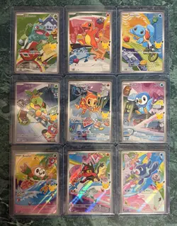 Pokemon First Partner Illustration Rare Collection Series 1 Promo Set 9 Card LOT - Image 1