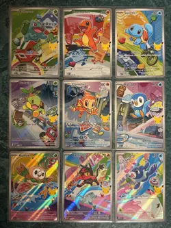 Pokemon First Partner Illustration Rare Collection Series 1 Promo Set 9 Card LOT - Image 2