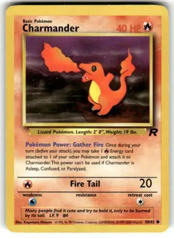 Charmander 50/82 Common Team Rocket Pokemon Unlimited LP - Image 1