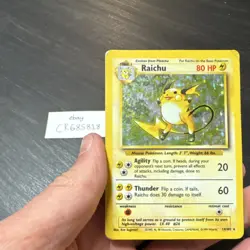 Pokemon Raichu 14/102 Base Set Holo Rare 1999 Wizards of the Coast Card - Image 1