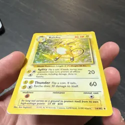 Pokemon Raichu 14/102 Base Set Holo Rare 1999 Wizards of the Coast Card - Image 3