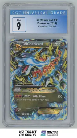 2014 Pokemon XY Flashfire Holo Ultra Rare M Charizard EX CGC 9 #69/106 - Image 1