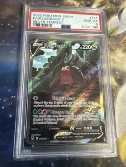 2022 Pokemon SWSH Silver Tempest Regidrago V Alternate Art 184/195 PSA 10 - Image 1