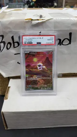 2025 JAPANESE LARVESTA FULL ART RARE AR SV11B BLACK BOLT POKEMON TCG PSA 10 #103 - Image 1