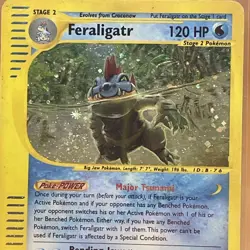 2002 Pokemon FERALIGATR #12/165 Expedition Swirl Holo Rare Vintage English - Image 3