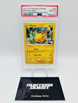 PSA 10 Pikachu 065/202 Event EXCLUSIVE League Promo Cosmo Holo Pokemon Stamped - Image 1