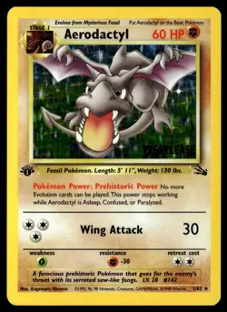 ✅ Pokemon Aerodactyl 1/62 1st Edition Fossil PRE-RELEASE Holo Rare WoTC ✅ 2AF ✅ - Image 1