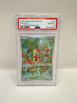 Shuckle 136/132 Illustration Rare Me01: Mega Evolution Pokemon Holo PSA 10 - Image 1