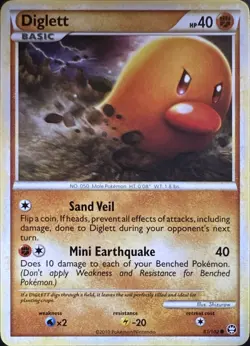 Diglett 61/102 Common HGSS Triumphant Pokemon Lightly Played - Image 1