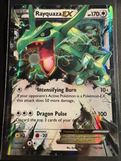 2015 Rayquaza EX Pokemon XY Roaring Skies 75/108 ULTRA RARE Lightly Played - Image 1