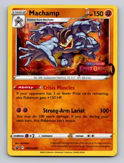 MACHAMP (PRERELEASE) SWSH243 HOLO P SWORD & SHIELD PROMO POKEMON NM - Image 1