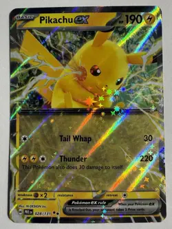 Pokemon Pikachu EX Sv: Prismatic Evolutions Holo Double Rare 028/131 - M/NM - Image 1