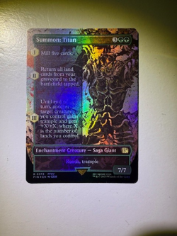 Summon: Titan (Borderless) (Foil) 0373 (R) MTG Final Fantasy (FIN) (EN) - Image 1