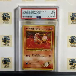 1999 Japanese Pokemon Gym 2 Challenge Blaine's Growlithe 58 PSA 9 - Image 1