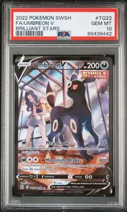 2022 POKEMON SWORD & SHIELD BRILLIANT STARS #TG22 FULL ART/UMBREON V PSA 10 - Image 1