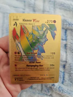 Kleavor Vstar Rainbow Gold Foil Fan Art Vinyl Textured Collector Pokemon - Image 1