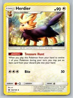 Herdier #104/149 SM Base Set Uncommon - Pokemon Cards E15 - Image 1