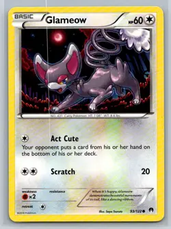 Glameow #93/122 XY - BREAKpoint Common - Pokemon Cards E15 - Image 1