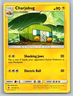 Charjabug #51/149 SM Base Set Uncommon - Pokemon Cards E14 - Image 1