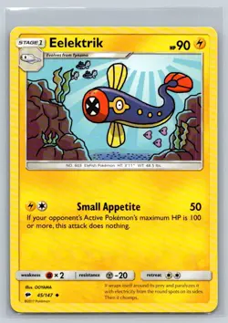 Eelektrik #45/147 SM - Burning Shadows Uncommon - Pokemon Cards E14 - Image 1