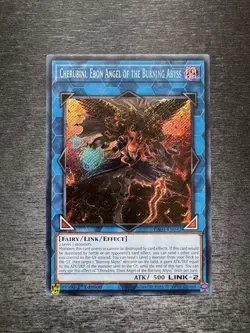 YuGiOh Cherubini, Ebon Angel of the Burning Abyss - Misprint Triple Anubis Stamp - Image 1