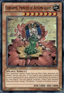 Chirubime, Princess Of Autumn Leaves - Super Rare 1st Ed. LVAL-EN039 MP YuGiOh - Image 1