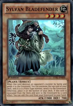 Sylvan Bladefender - Super Rare 1st Edition LVAL-EN000 - LP - YuGiOh - Image 1