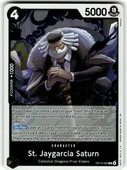 One Piece Carrying On His Will Card OP13-083 St. Jaygarcia Saturn - Foil - Image 1