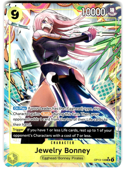 One Piece Carrying On His Will Card OP13-108 Jewelry Bonney - Alternate Art - Image 1