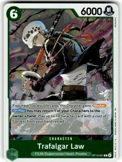 One Piece Carrying On His Will Card OP13-031 Trafalgar Law - Foil - Image 1