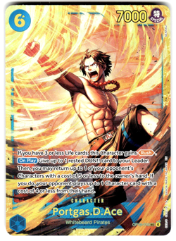 One Piece Carrying On His Will Card OP13-119 Portgas.D.Ace - Foil - Image 1