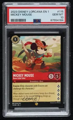 2023 Disney Lorcana The First Chapter 1 Legendary Mickey Mouse #115 PSA 10 - Image 1