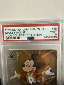 Disney Lorcana Mickey Friendly Face Alt Art D100 Collector's Edition PSA 9 - Image 2