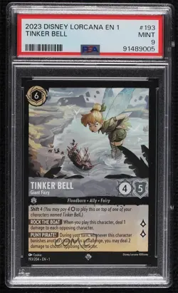 2023 Disney Lorcana The First Chapter 1 Super Rare Tinker Bell Giant Fairy PSA 9 - Image 1