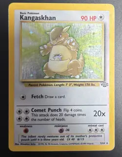 Pokemon Kangaskhan Jungle Set Holo Rare 5/64 Unlimited Vintage Card TCG - Image 2