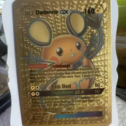 Dedenne GX 195/234 HP160 Gold Foil Fan Art Display Card - NM - Image 1