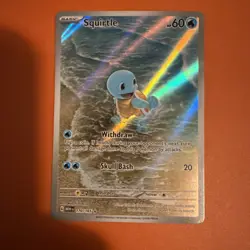 Pokemon TCG Squirtle 170/165 Scarlet & Violet 151 Illustration Rare Holo Card - Image 1