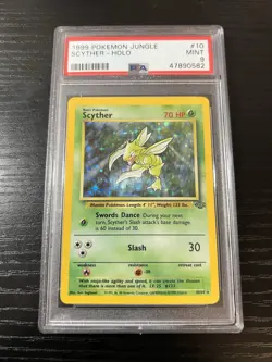 1999 SCYTHER HOLO JUNGLE PSA 9 MINT #10/64 POKEMON TRADING CARD GAME TCG WOTC - Image 1