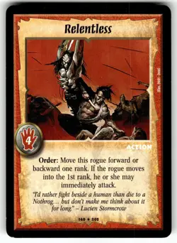 Warlord: Saga of the Storm CCG 1st Edition Card Rare #149 Relentless - Image 1