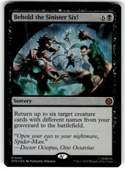 Magic The Gathering Marvel's Spider-Man Card #51 Behold the Sinister Six FOIL - Image 1