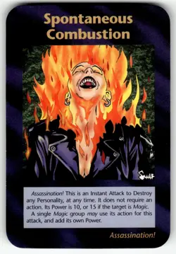 Spontaneous Combustion Card INWO Illuminati New World Order Assassins LP - Image 1