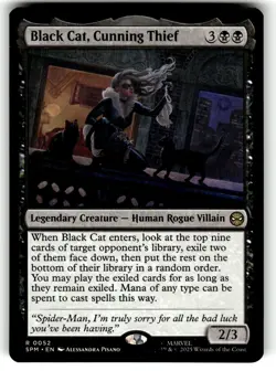 MTG Magic The Gathering Marvel's Spider-Man Card #52 Black Cat, Cunning Thief - Image 1