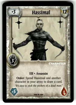 Warlord: Saga of the Storm CCG 1st Edition Card UC #45 Hassimal - Image 1