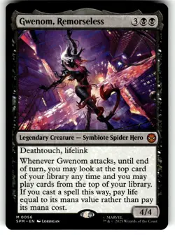 MTG Magic The Gathering Marvel's Spider-Man Card #56 Gwenom, Remorseless - Image 1