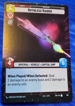 Star Wars Unlimited Spark Rebellion Ruthless Raider HYPERSPACE FOIL Card - Image 1