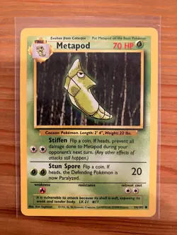 Pokemon TCG Base Set Metapod 054/102 Common Regular LP - Image 1
