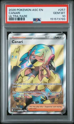 2026 POKEMON ASC EN-ASCENDED HEROES ULTRA RARE #257 CANARI PSA 10 - Image 1